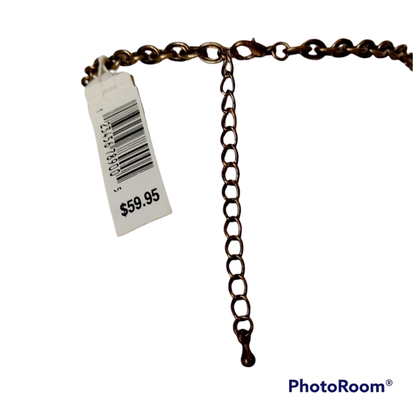 Antiqued Gold Medallion Necklace NEW NWT Vendome Bronze tone Adjustable Tassel - Picture 7 of 7